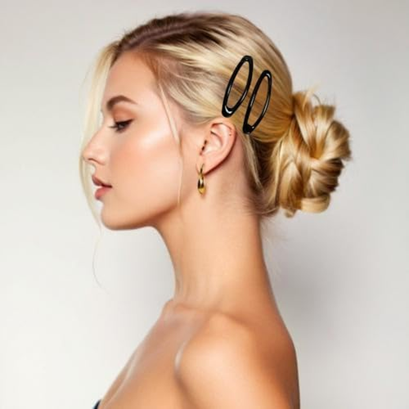 Pack of 16 Hair Clips Girls 7 Cm Oval Metal Snap Oval Large Hair Clips for Women Hair Accessories image number 2