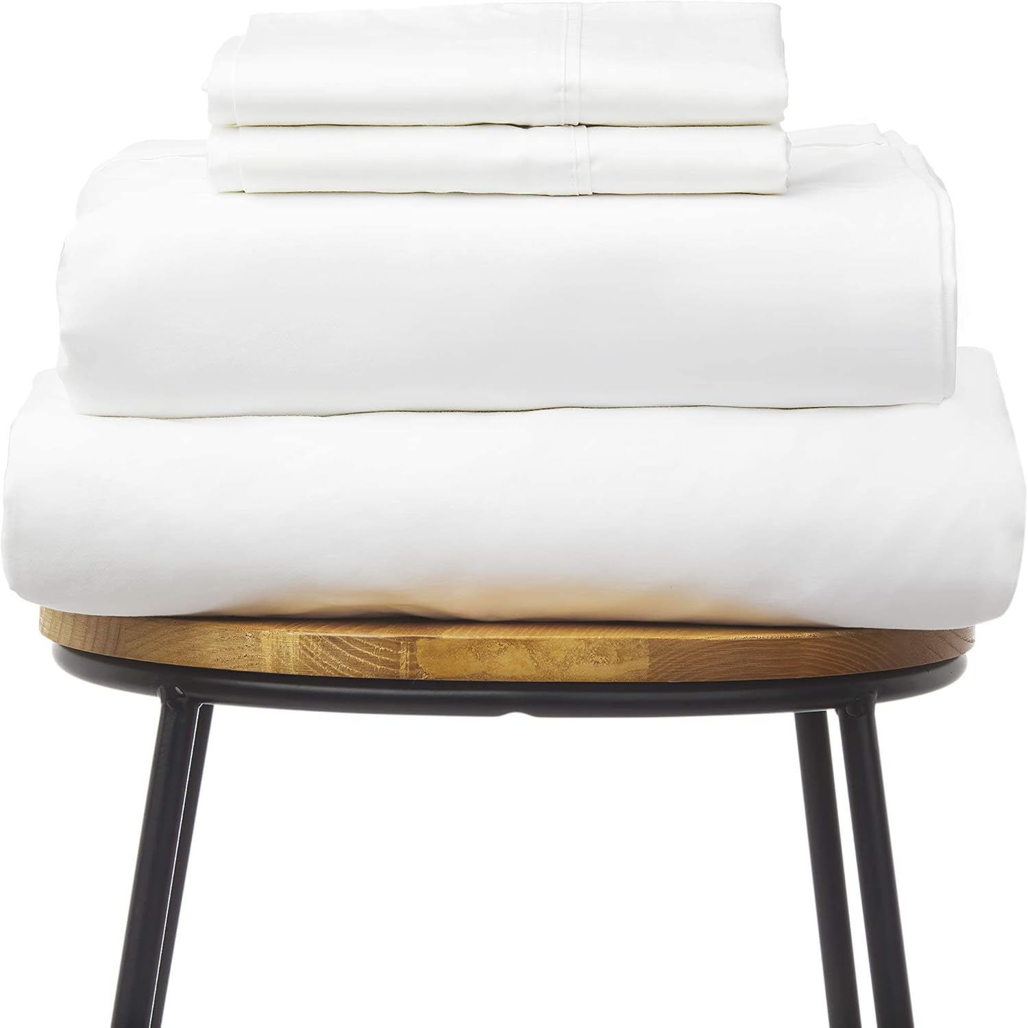 LINENHAUS Split-King Twin-Xl Sheets Set, 600 Thread Count, 100% Long Staple Pure Cotton Sateen Weave - Split King Size Bed Sheet Set with 2 Fitted Sheets, 1 Flat Sheet, 2 Pillowcases - Luxury Bedding Sets image number 2