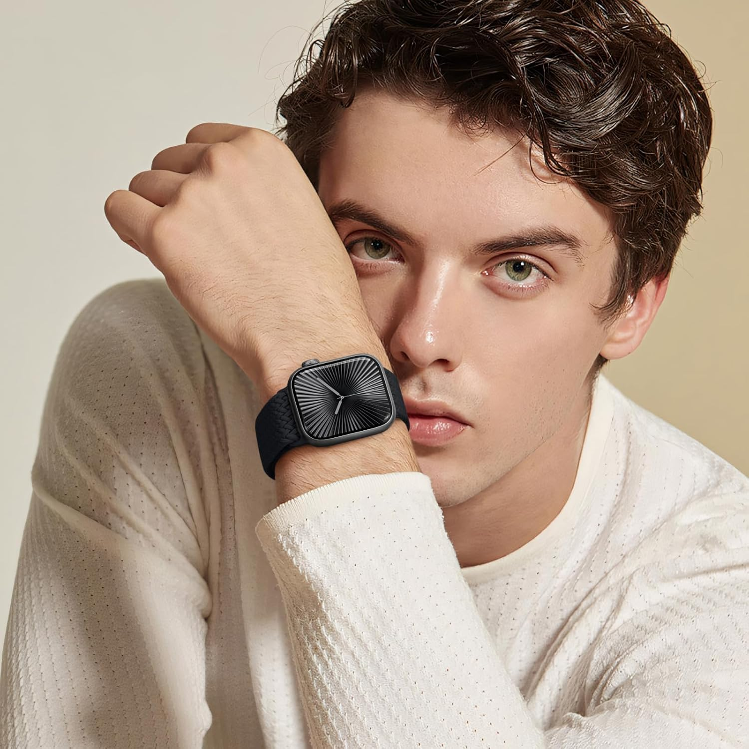 Ixtra Magnetic Braided Solo Loop Compatible with Apple Watch Band 38Mm 40Mm 41Mm 42Mm 44Mm 45Mm 46Mm 49Mm for Women Men, Stretchy Nylon Sport Bands for Iwatch Ultra Series 10 9 8 7 6 5 4 3 SE