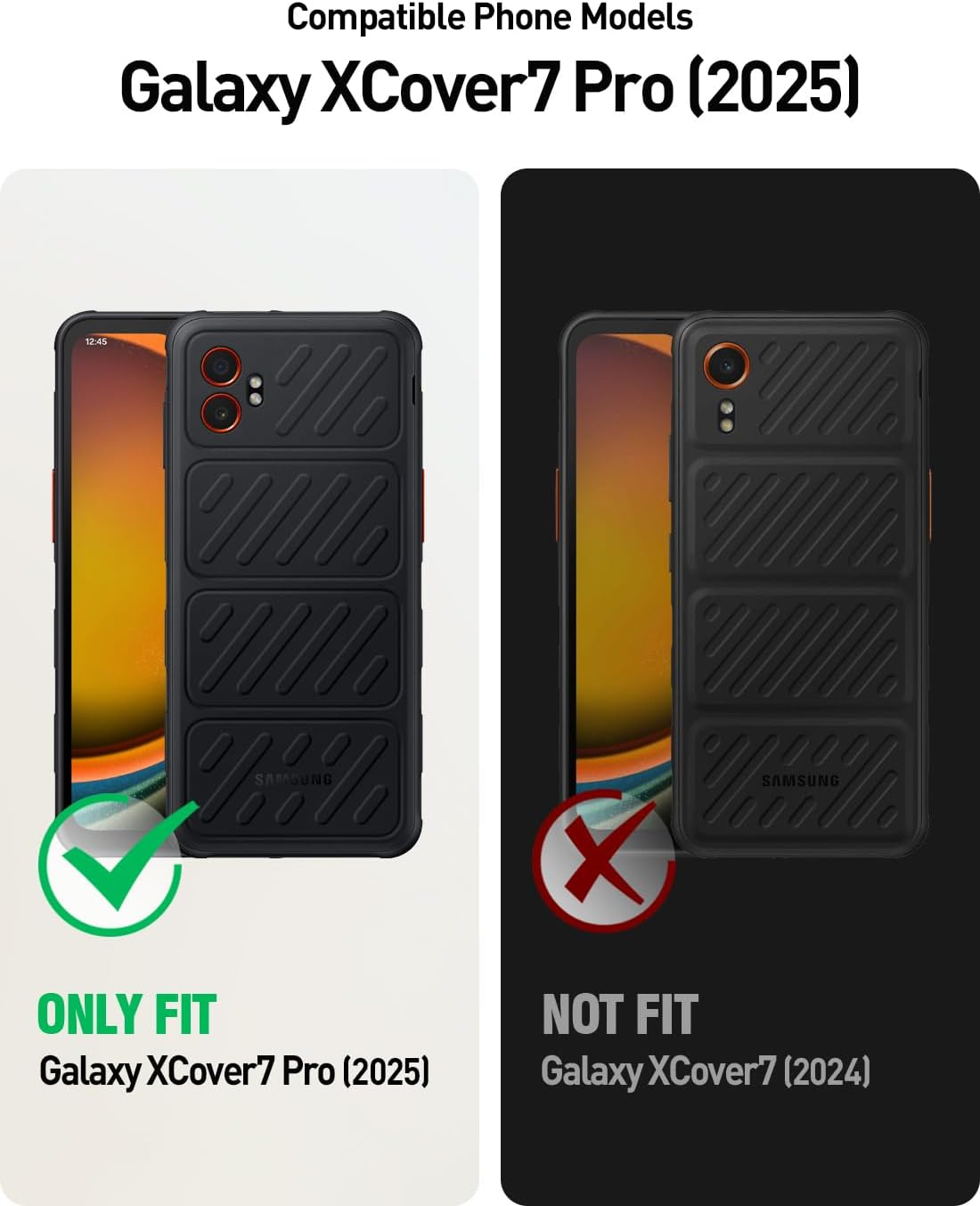 Poetic Revolution Case Compatible with Galaxy Xcover7 Pro 5G, [Slide Camera Cover], [20FT Mil-Grade Drop Tested], Full-Body Military Grade Rugged Dual-Layer Shockproof Cover with Kickstand, Black image number 1