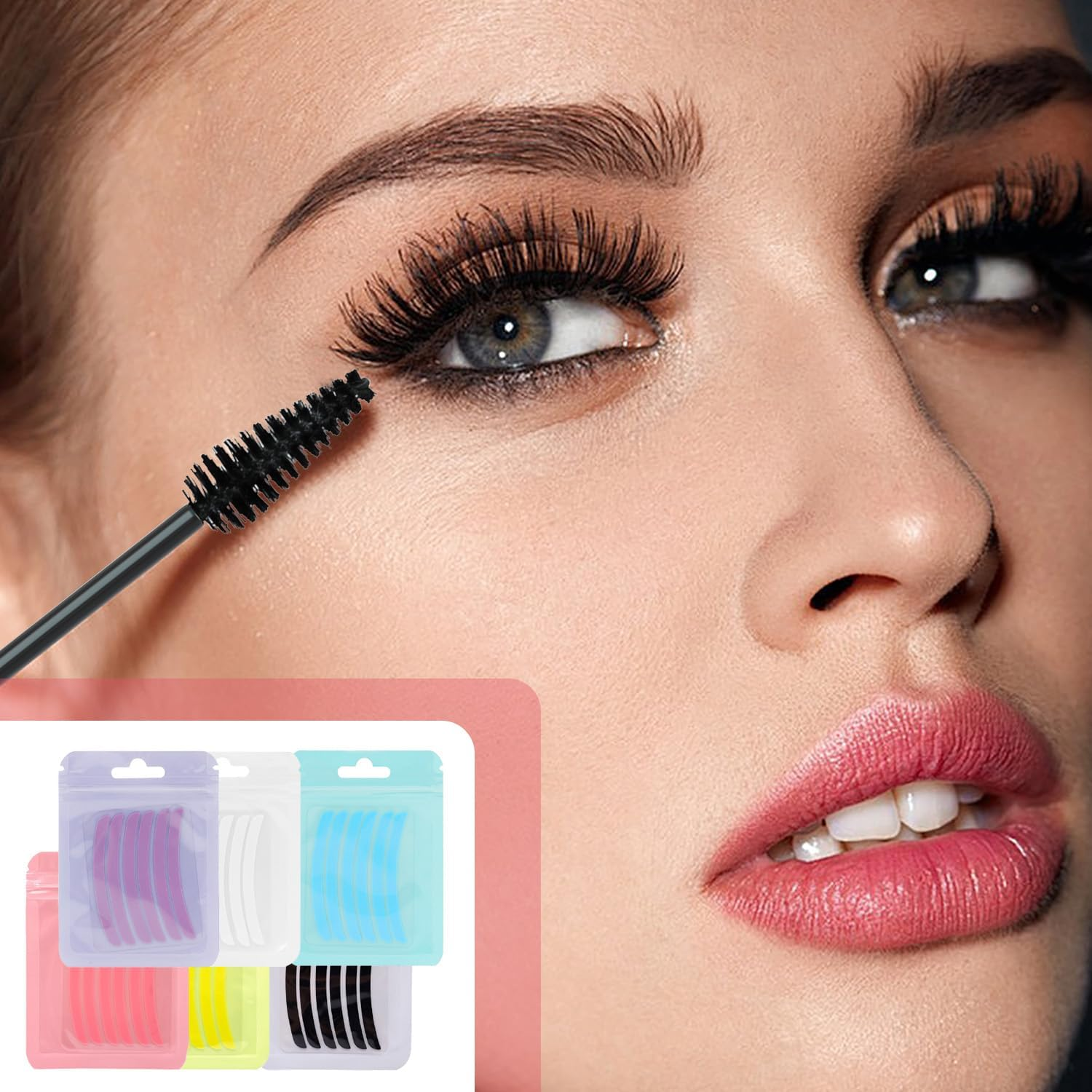 WALWAL 36 Pcs Curved Silicone Lash Lift Ribbon, Reusable Eyelash Curler Pad Strip Eyelash Curling Aid(6 Colors) image number 4