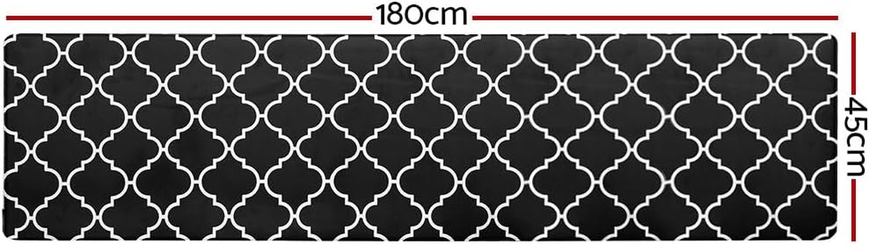 Artiss Kitchen Mats, 45 X 180Cm PVC Non-Slip Floor Rugs anti Fatigue Door Standing Mat, Waterproof Comfort Carpet for Living Room Bathroom Laundry Sink, Black image number 2