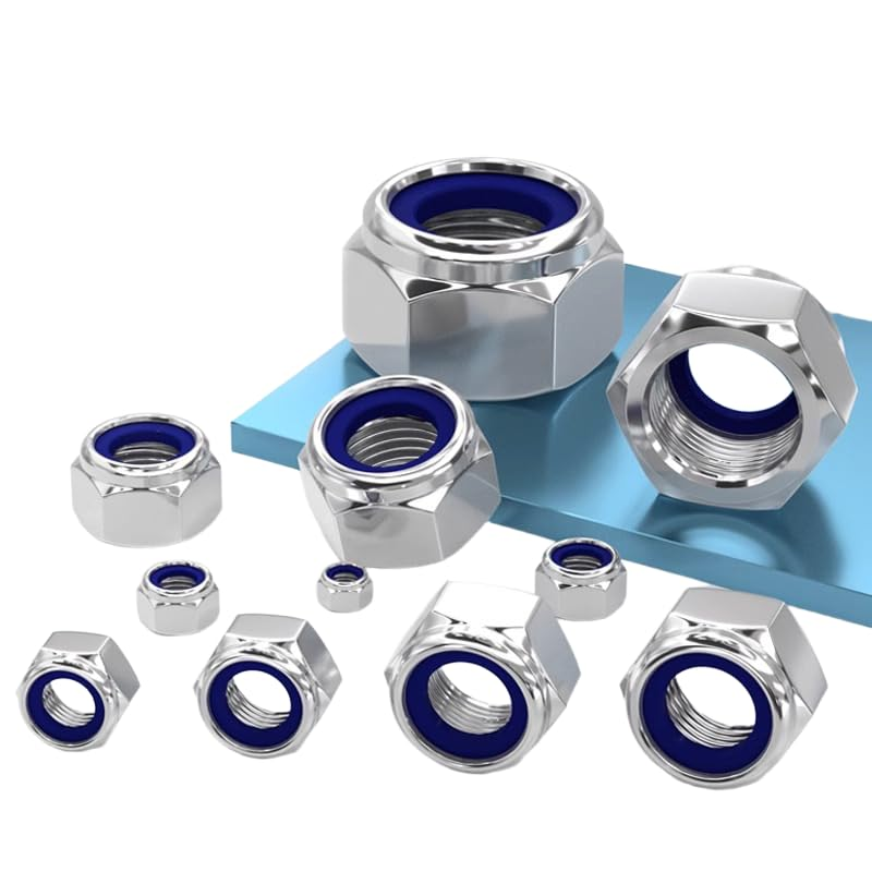 Locknuts Assortment Kit,M2 M2.5 M3 M4 M5 M6 M8 210PCS Metric Nylon Insert Lock Nuts Set,304 Stainless Steel Lock Nuts for Bolt (210 Set) image number 1