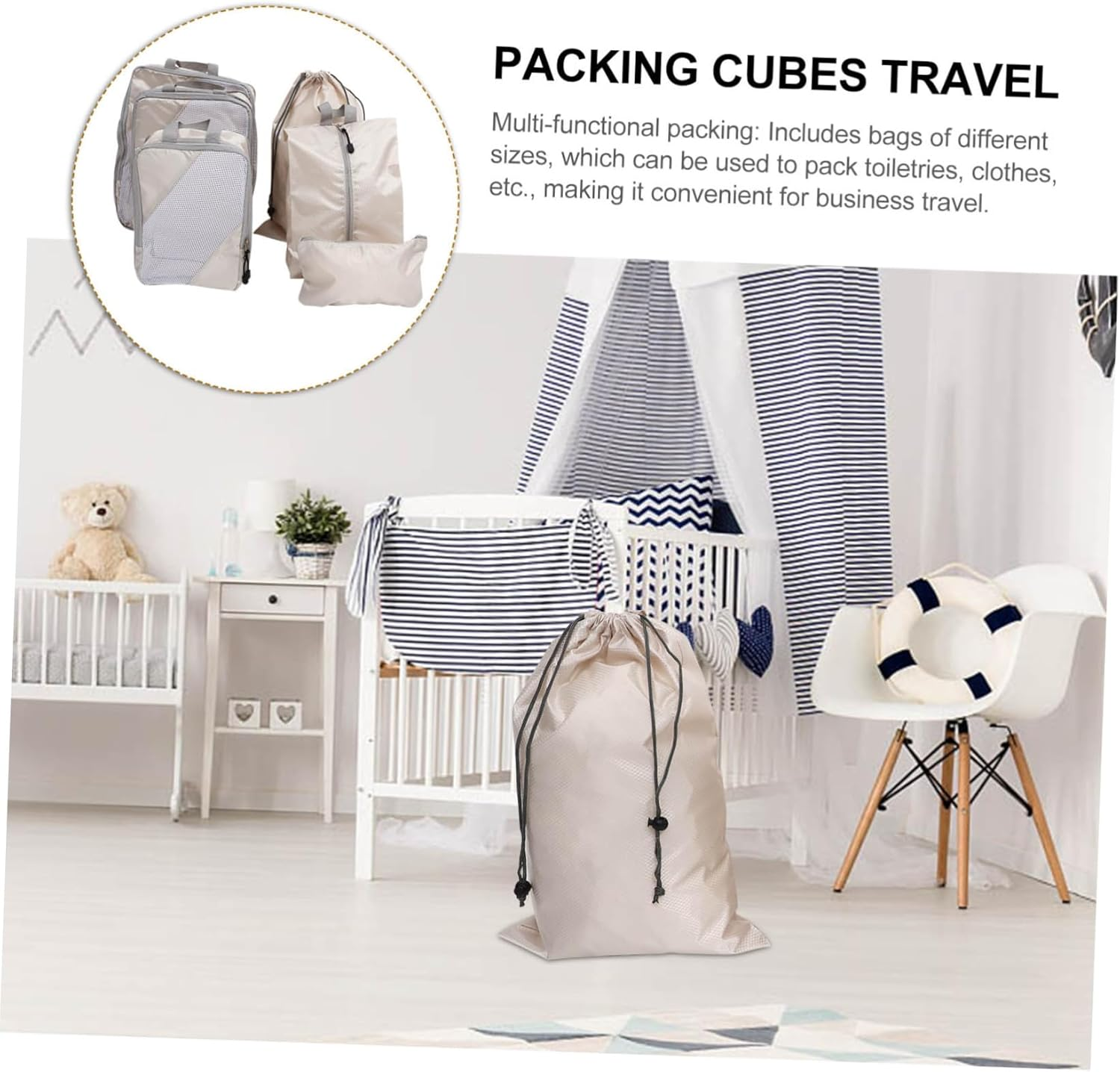 Healvian 6Pcs Organiser Suitcase Cubes Compression Packing Cubes Travel Packing Bags Luggage Organiser Set Stylish Space-Saving image number 3