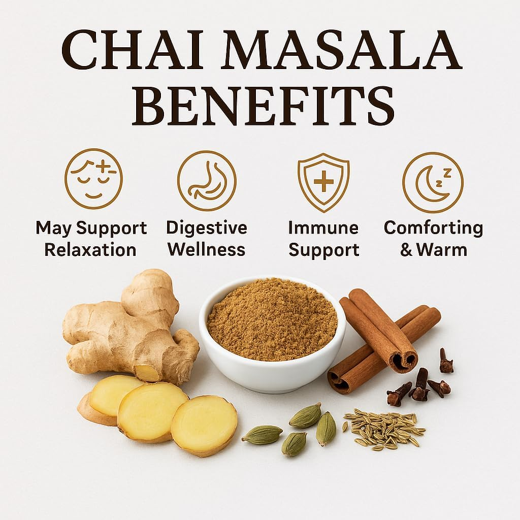 Go-Yogik Chai Tea Spice Masala W/O Ceylon Cinnamon, Cardamom, Cloves| Aromatic Indian | 100G (80 Cups) Vegan| GMO Free | Gluten Free|Lab Tested for Purity image number 5