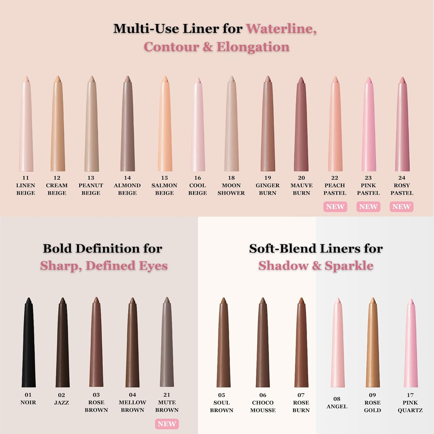 BBIA Last Auto Gel Eyeliner 17 Color &ndash; Multi-Use Longwear & Waterproof Mechanical Eye Liner Easy Drawing with Smooth Texture Smudge-Resistant Shadow & Glitter Vegan Korea Eye Makeup (04 MELLOW BROWN) image number 3