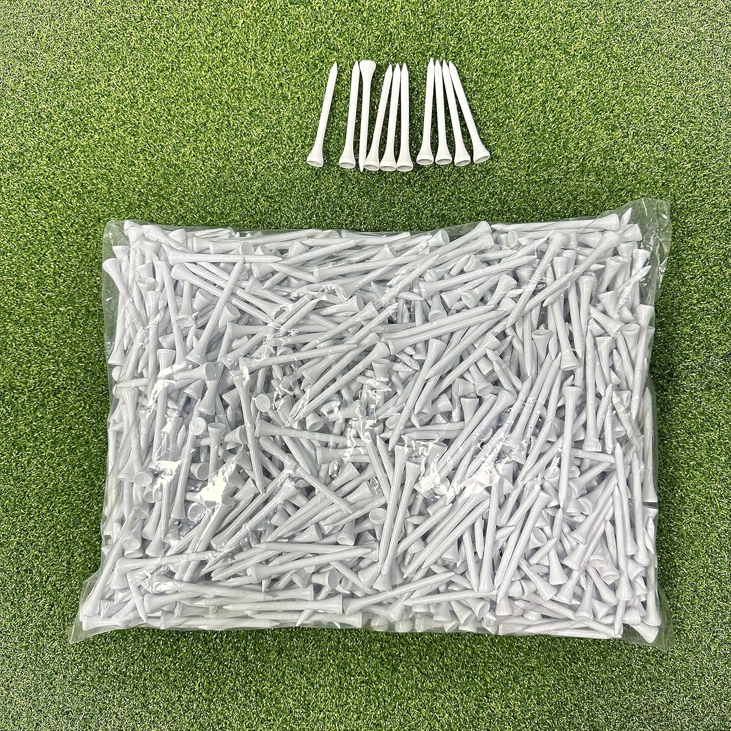 Hh-Golf 1000 Pcs Golf Tees Bulk Wood Tees 2 3/4 Inch (7.0Cm) Tall, Less Friction Professional White Wooden Tees for Clubs image number 3