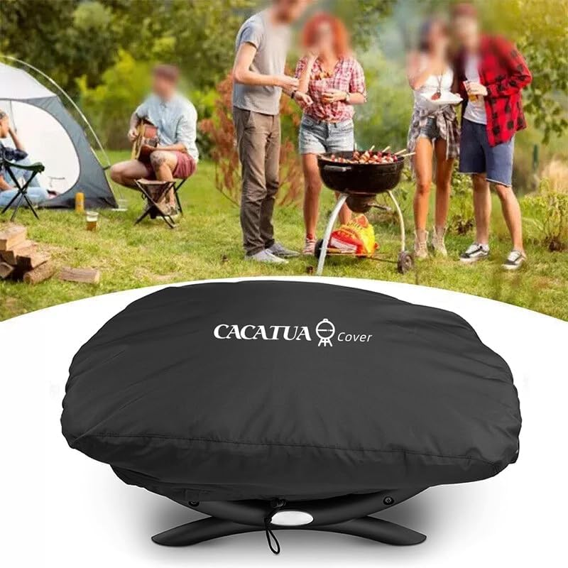 BBQ Cover, CACATUA Premium BBQ Grill Cover for Weber Classic Q1000 /100 Series, Real Waterproof, for Fits Q1200, Q1400, Q1000, Q140, Q120 and Q100,For Gas Grill Heavy Duty 68L&times;45W&times;33H Cm image number 4
