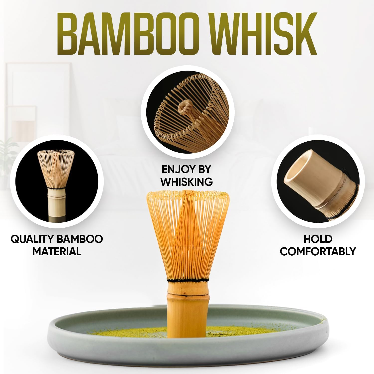 Matcha Whisk Set - 4 Pcs Matcha Tea Set Ideal for Matcha Tea Preparation - Provide an Authentic and Traditional Tea Ceremony Journey with Our Matcha Set - Matcha Kit for Flavor and Smooth Whisking image number 6