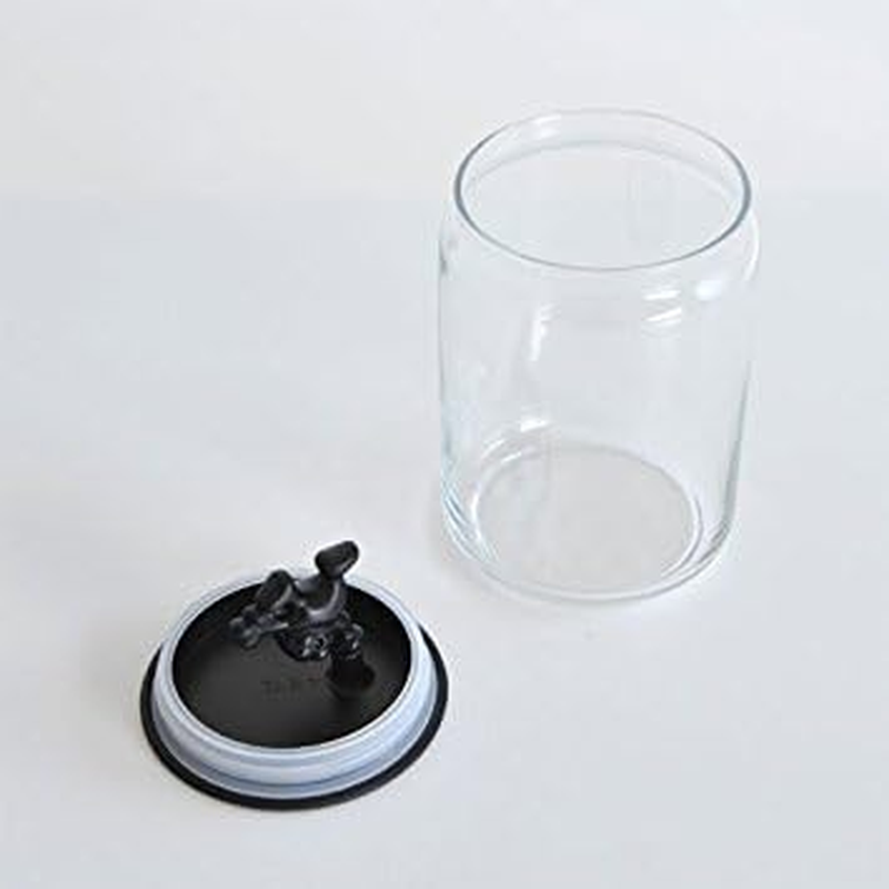 Alessi Gianni Glass Kitchen Box with Lid, Black, 15 Cm Height image number 3