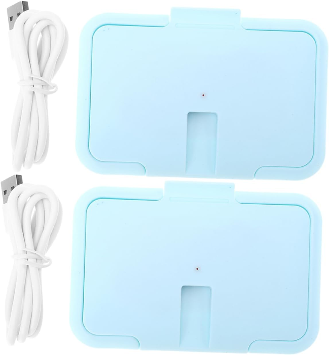 KOMBIUDA 2Pcs Wet Wipes Warmer Portable Nappy Wipe Heater Travel Home Use Constant Temperature Warmer for Diaper Changing image number 1