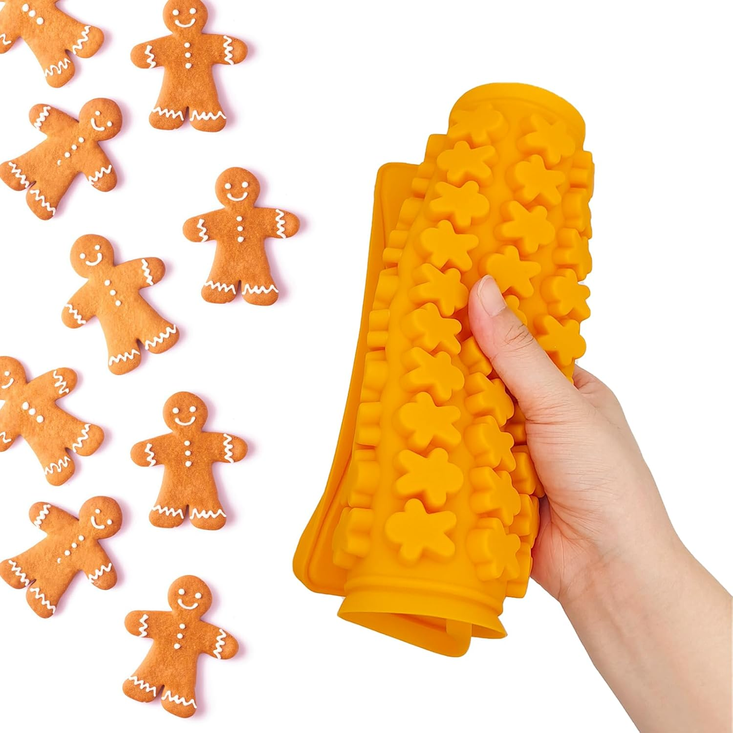 Gingerbread Man Silicone Candy Molds Silicone Chocolate Mold Mini Christmas Molds Gummy Mold for Baking for Festive Treats and Decorations image number 4
