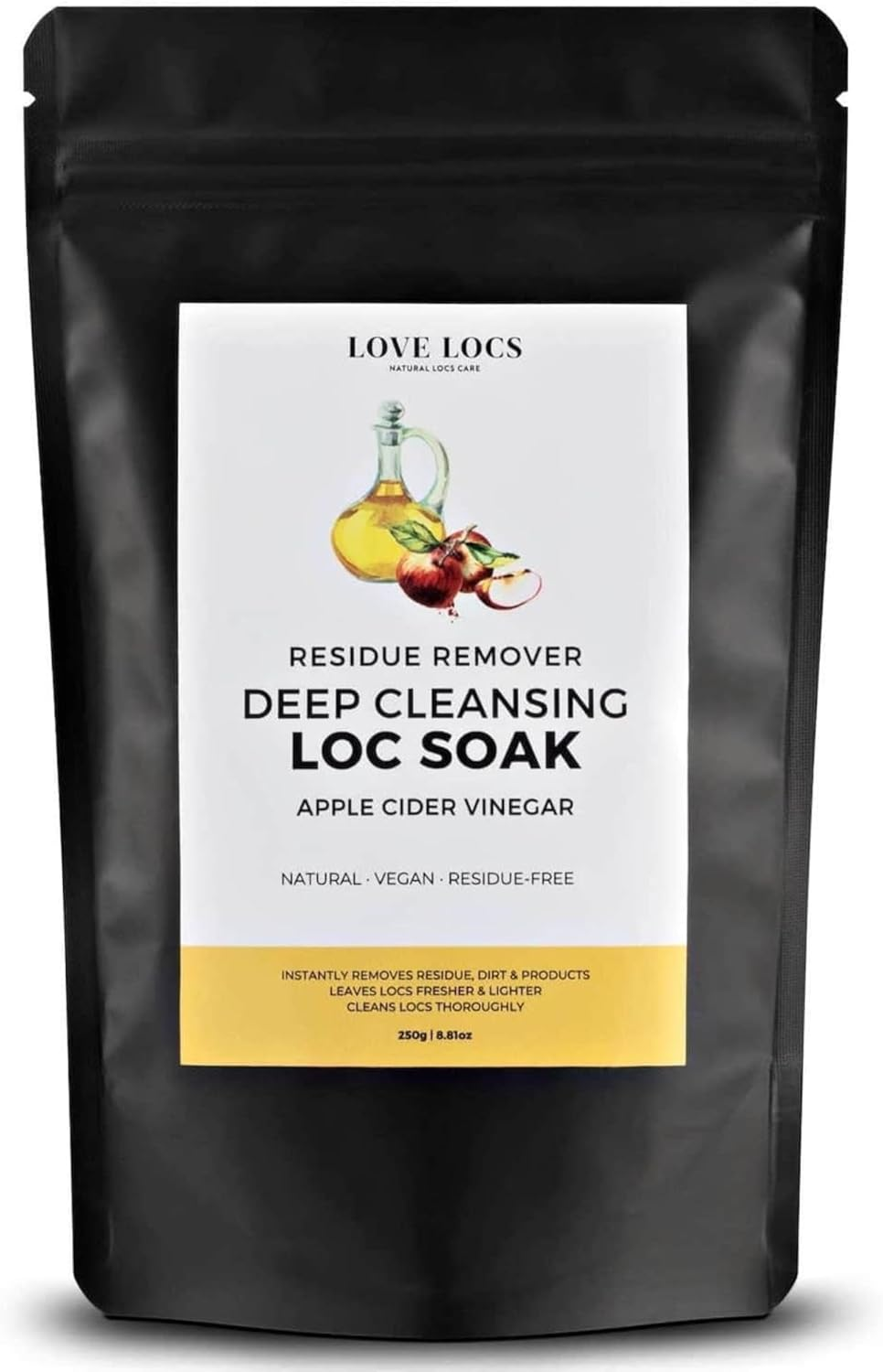 Love Locs Dreadlock Detox Powder with ACV | Deep Clean Loc Soak Wash | Scalp Cleanser for Build up | Cleansing and Clarifying | Natural | Residue-Free | Dreads Hair Products