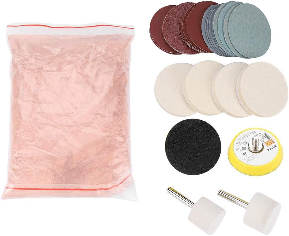 Glass Scratch Removal Set, Ceric Dioxide Abrasive Discs Polish Pad Felt Practical Glass Scratch Removal Kit Suitable for Any Windscreen Other Type Glass image number 2