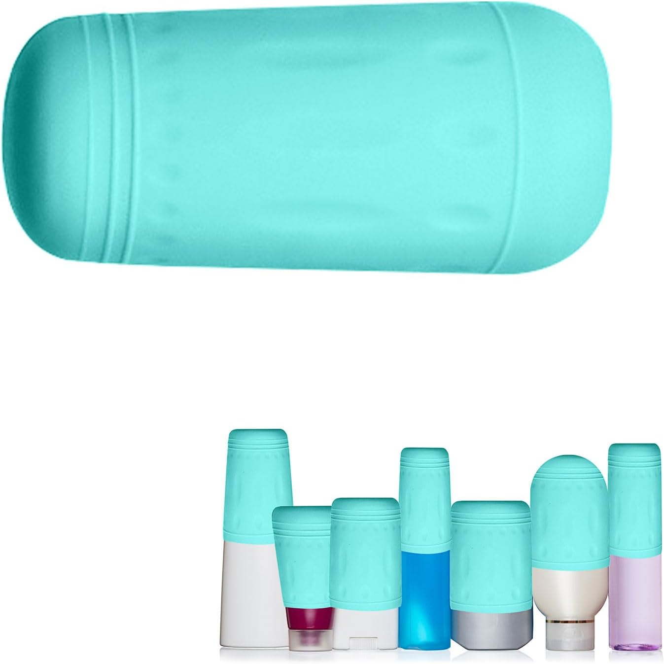 10 Pack Silicone Bottle Covers, Leak Proof Toiletry Skins Silicone Travel Bottle Covers for Liquids (Green)