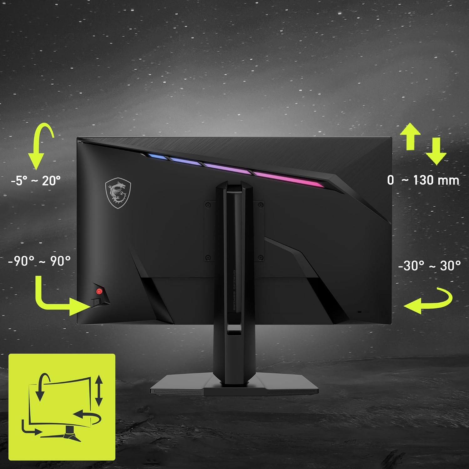 MSI MAG 272URDF E16 27" 4K UHD 160Hz / FHD 320Hz Rapid IPS Gaming Monitor - Black image number 5