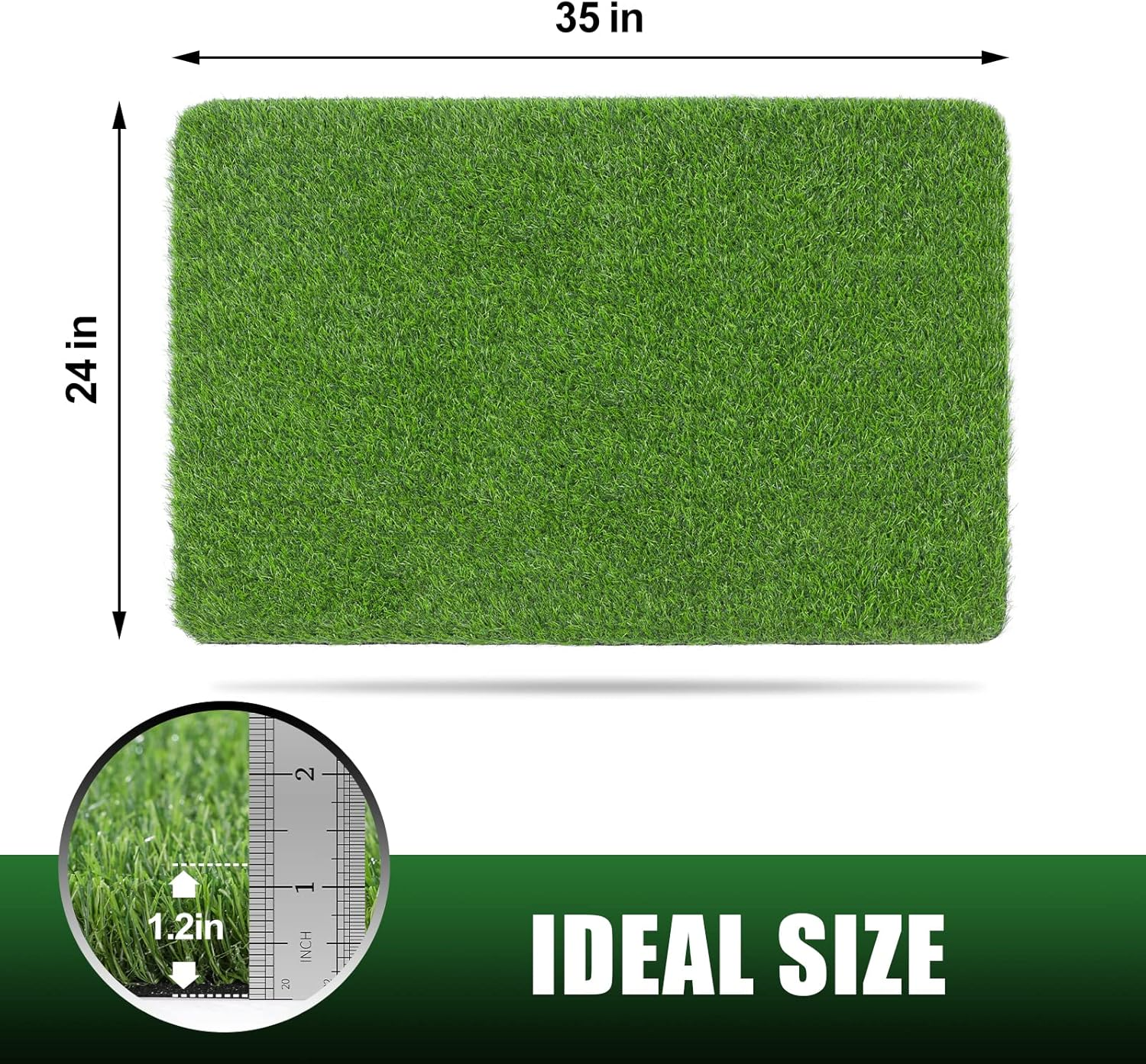 TREETONE Artificial Grass Door Mat, Thick Turf Grass Indoor/Outdoor Rug, Perfect for Entryway, Patio Lawn Synthetic Doormat, Dog Realistic Grass Mats, 24X35 Inches image number 4
