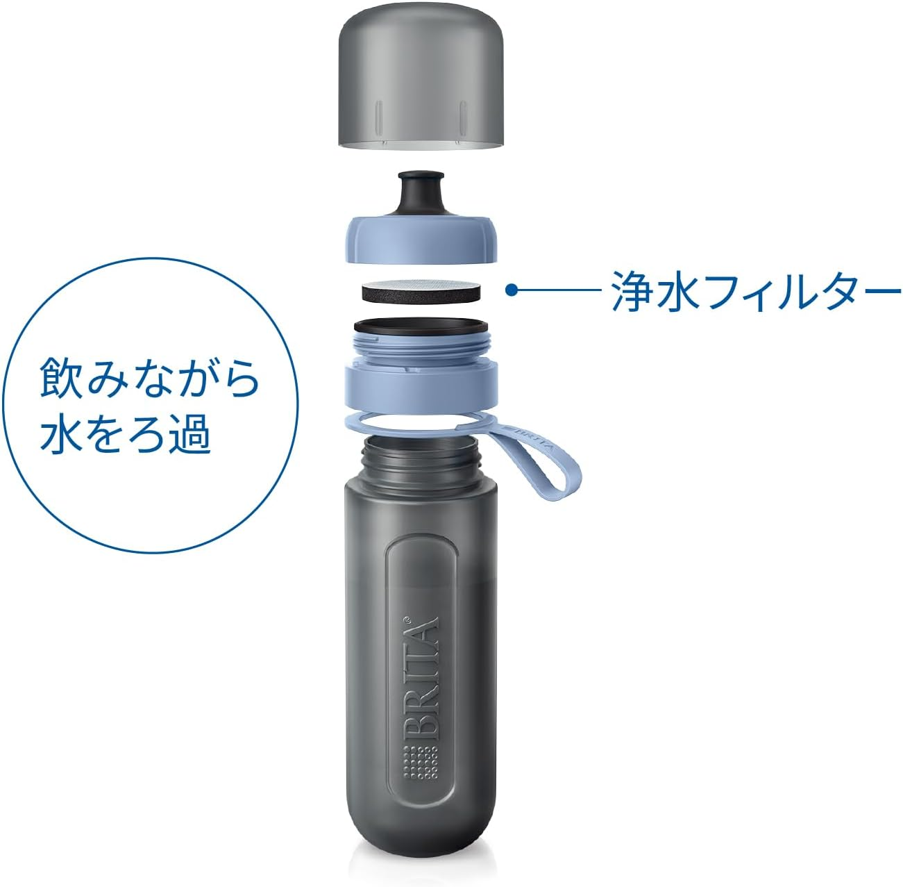 Brita Water Filter Bottle Water Bottle PFOS/PFOA Removal Tested Active Mauve Rose 600Ml with 1 Cartridge image number 7