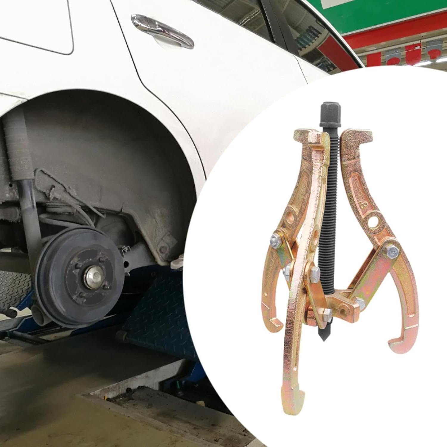 Okiyakusama 3 Jaw Bearing Puller Adjustable Bearing Disassembly Tool Puller Separate Lifting Device for Motorbike Truck Automotive, 4 Inch image number 1