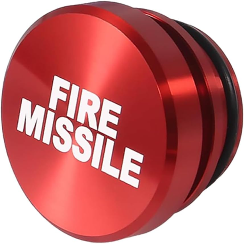 QCCAN Car Cigarette Lighter Cover, Aluminum Dustproof FIRE MISSILE NITROUS Button, 12V Universal Replacement Socket Cover Fits Most Automotive Vehicles