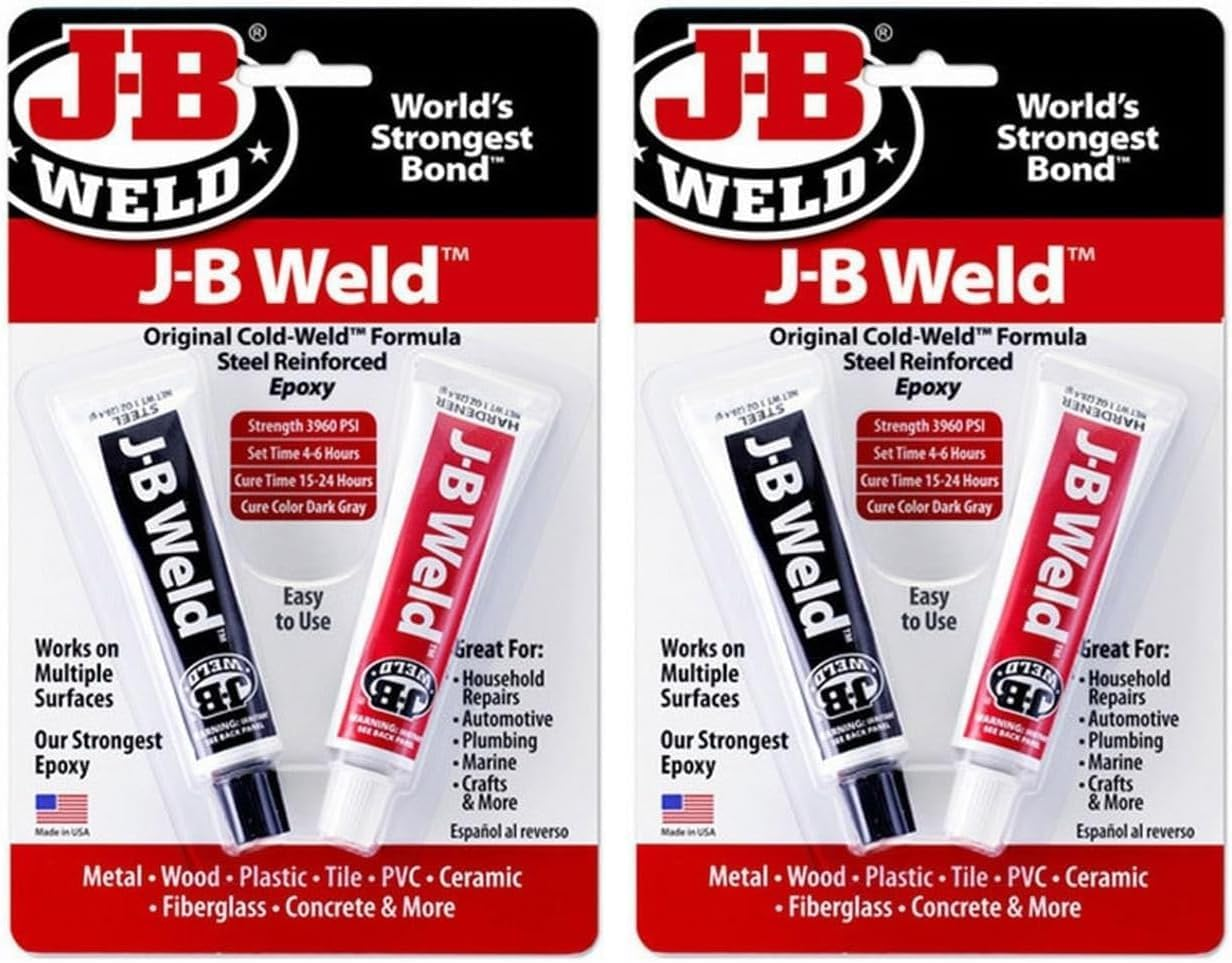 JB Weld Original Cold Weld Formula Steel Rainforced Epoxy Twin Tube, 56 G (Pack of 2) image number 2