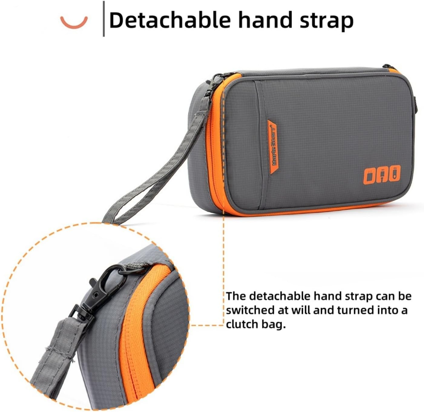 Travel Accessories Organizer Case, Portable Electronic Pouch Gadget Bag for Macbook Power Adapter, Cable, Stylus Pen, SD Card, Bank SD Memory Cards Earphone Flash Drive, Gray image number 4