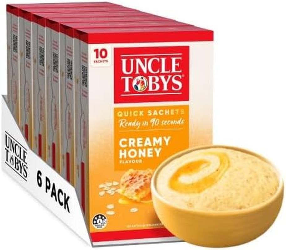 Uncle Tobys Creamy Honey Oats Quick Sachets 350 G (Pack of 6) image number 4