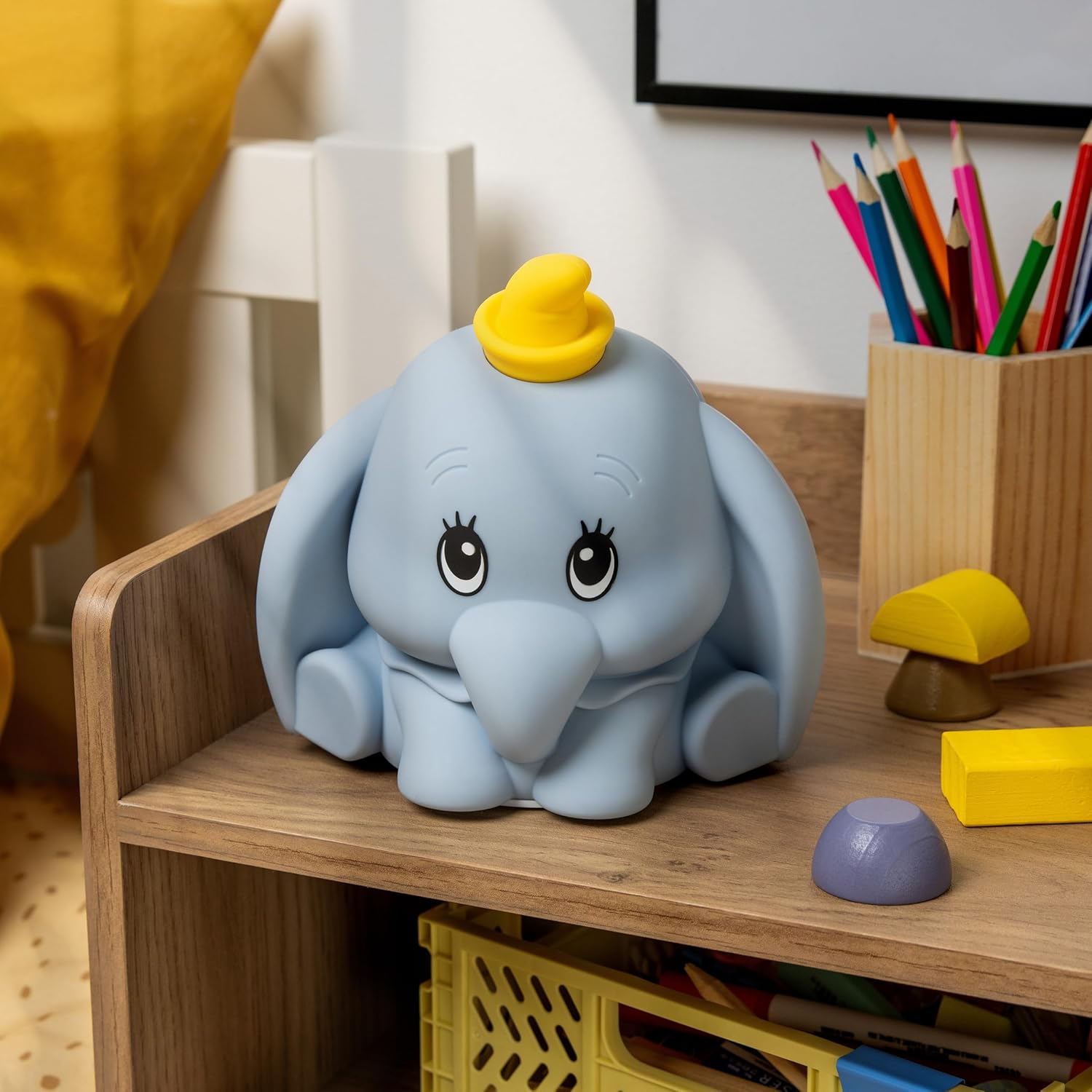 Paladone Disney Dumbo Squishyglo Silicone Night Light, Officially Licensed Rechargeable Elephant Lamp with Soft Touch and Auto Shut-Off for Bedroom and Home image number 1