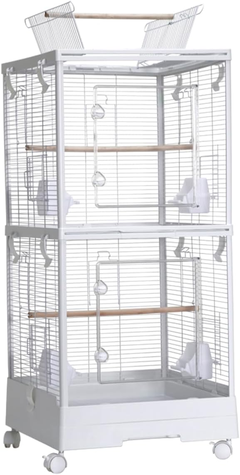 Jade Deals Double Layer Metal Bird Cage Villa, 37&times;18.11&times;18.11In Large Aviary House for Parrot & Small - Medium Birds, Indoor Pet Home image number 2