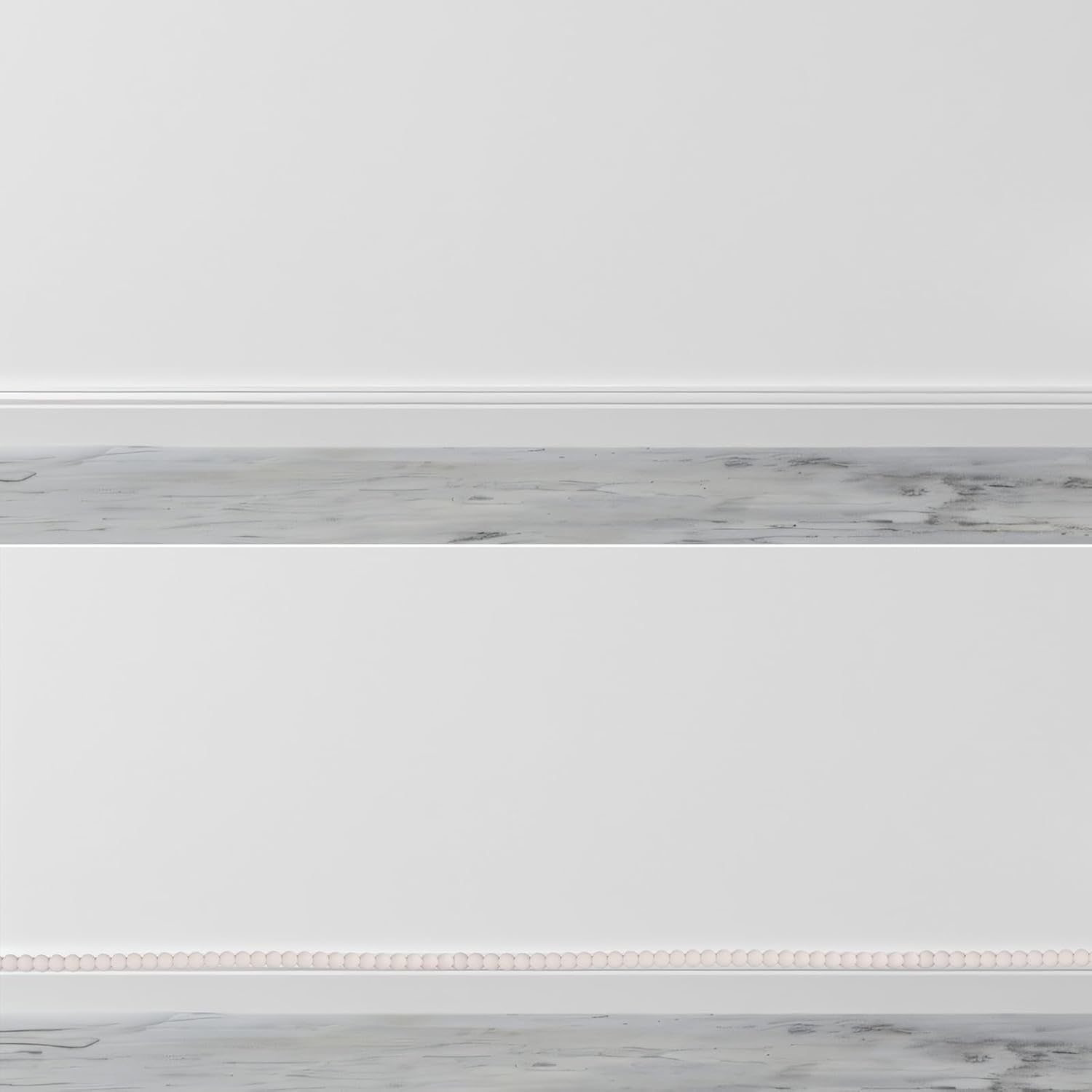 Flexible Molding Trim, 9.7Ft Peel and Stick Wall Trim Self-Adhesive White Caulk Strip for Mirror Frame Backsplash Tile Edge Ceiling Cabinet TV Wall DIY Home Decor & Protection