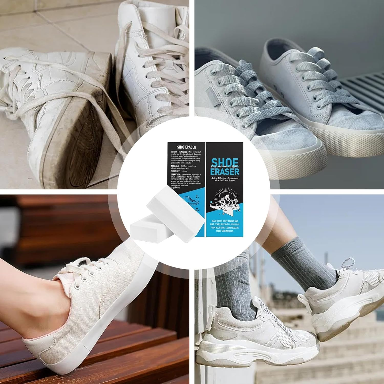 Moreeulsi Shoe Care Cleaning Eraser - Sneaker Erasers for Shoes | Shoe Sole Cleaner, Professional Tool for Casual Shoes, Boots Clean Sneakers, Sports Shoes image number 3