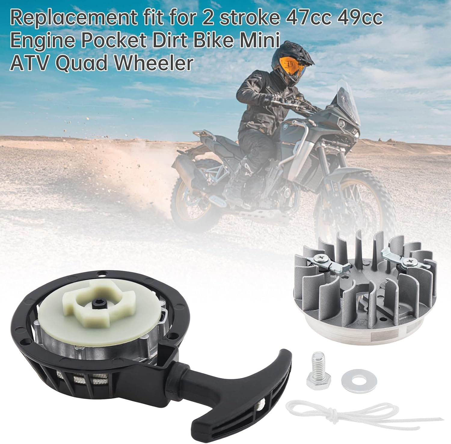 Windance Aluminum Alloy Pull Recoil Starter for 2 Stroke 47Cc 49Cc Taotao Coolster Chinese Mini ATV Quad 4 Wheeler Go Kart Pit Dirt Pocket Bike image number 4