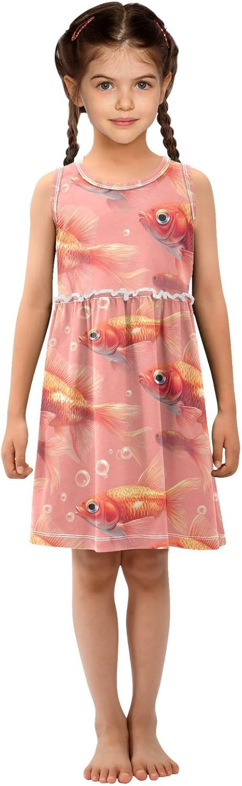 Caihoyu Girls' Dress Toddler Baby Casual Sundress Summer Active Playwear, Multicolor01, 3T image number 1