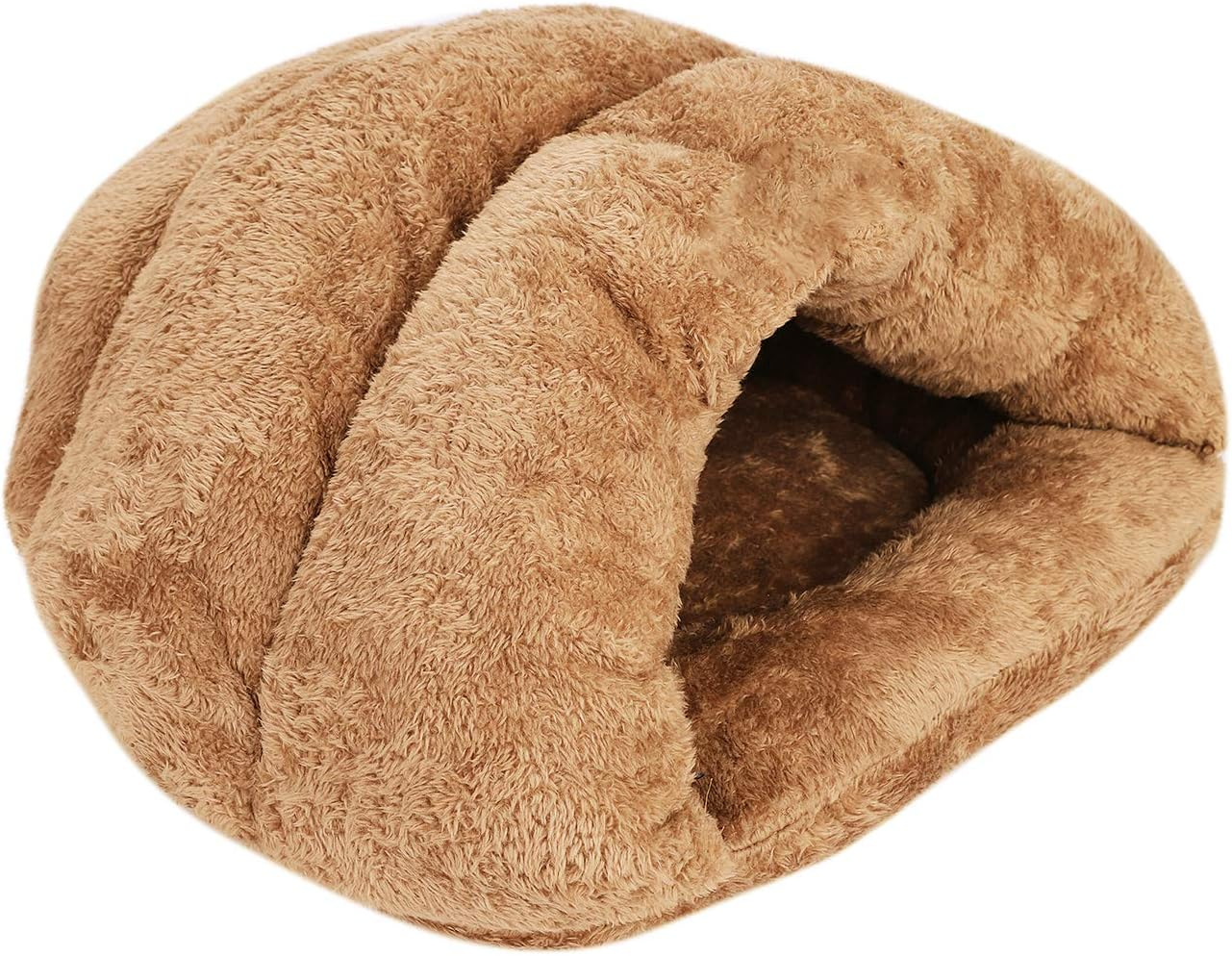 Cozy Cave Dog Bed Dog Cat Sleeping Bag Cave Cuddle Dog Bed with Hood Soft Plush Dog Calming Bed Pillow Dog Tent Snuggle Cave Dog Cuddler Cushion Warm Dog Igloo Bed House for Small Medium Puppy
