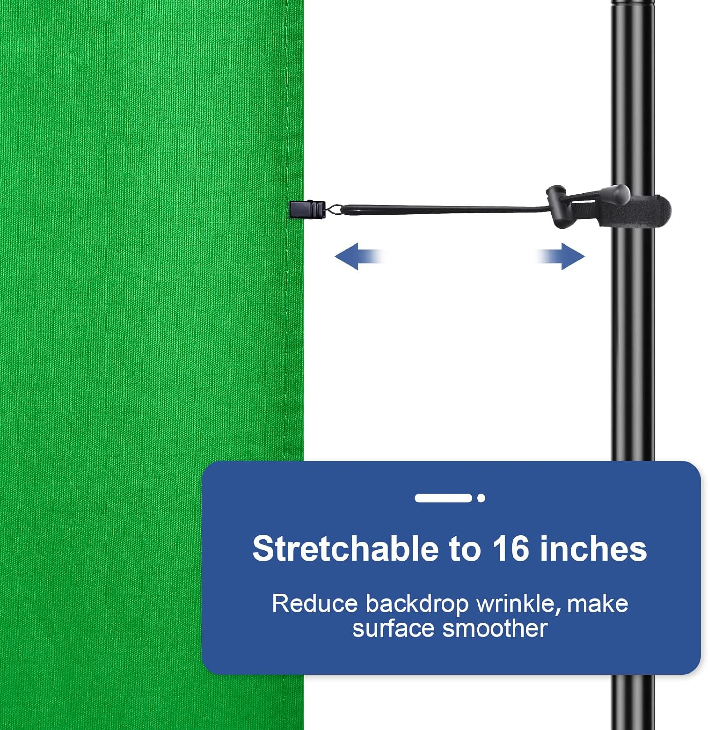 EMART 6X9Ft/1.8X2.8M Green Screen for Photography, Photo Background Backdrop for Video Studio, Photoshoot, Live Streaming, Zoom, 4 Clips Included image number 1