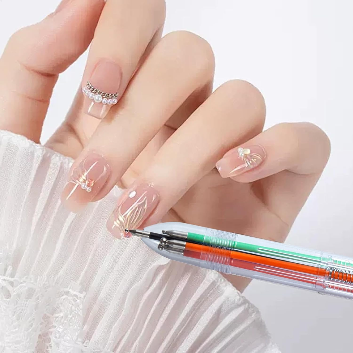 Nail Dotting Pens, Nail Bead Graffiti Manicure Kit, Precise Internal Structure Manicure Tools for Home, Beauty Salon, Travel, Dormitory image number 6