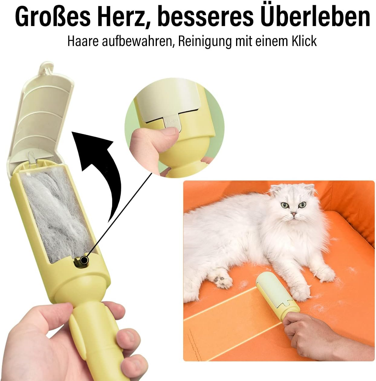 FQQF Lint Roller Pet Hair, Reusable Pet Hair Remover, Lint Brush for Cat Hair and Dog Hair Removal, Reusable for Sofa, Car, Bed, Clothes image number 1