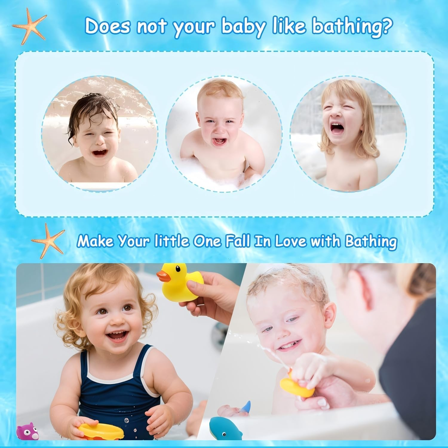 12Pcs Baby Bath Toys for Toddlers 1-3, Babies 6 9 12 18 Months Water Toys with Mold Free Stacking Cups, Kids Ocean Animal Bath Toys for Bathtub, Shower, Beach, Pool, Water Table, Infant Boy Girl Gifts image number 5