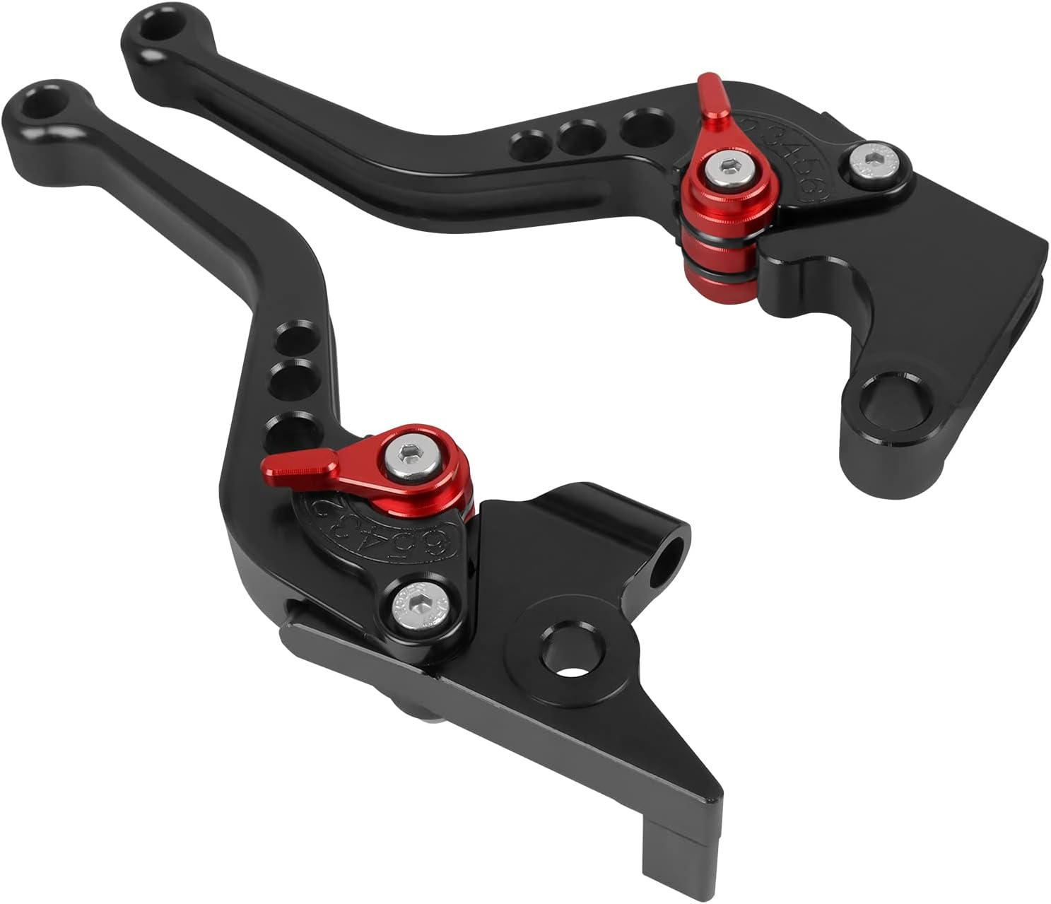 Short Brake Clutch Lever Sets CNC Aluminum Replacement for Kawasaki 2017-2025 Z650 Z900 Ninja 650R ER-6F Vulcan S 650 EN650 KLE650 Versys 650 KLZ1000 Versys 1000 ZX-4R (Black) - Red image number 3