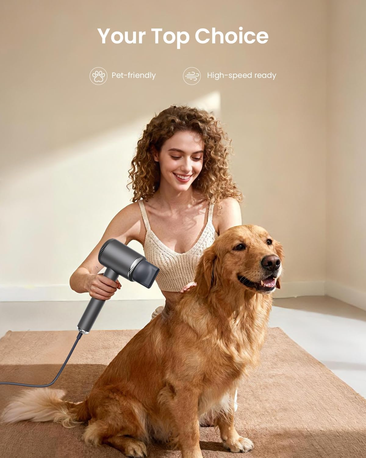 BESTOPE PRO Hair Dryer with 6 Temperature Levels and 5 Wind Speeds, Children'S Mode, Self-Cleaning Function, 110,000 RPM, Brushless Motor, Quick Drying, Hair Dryer image number 1