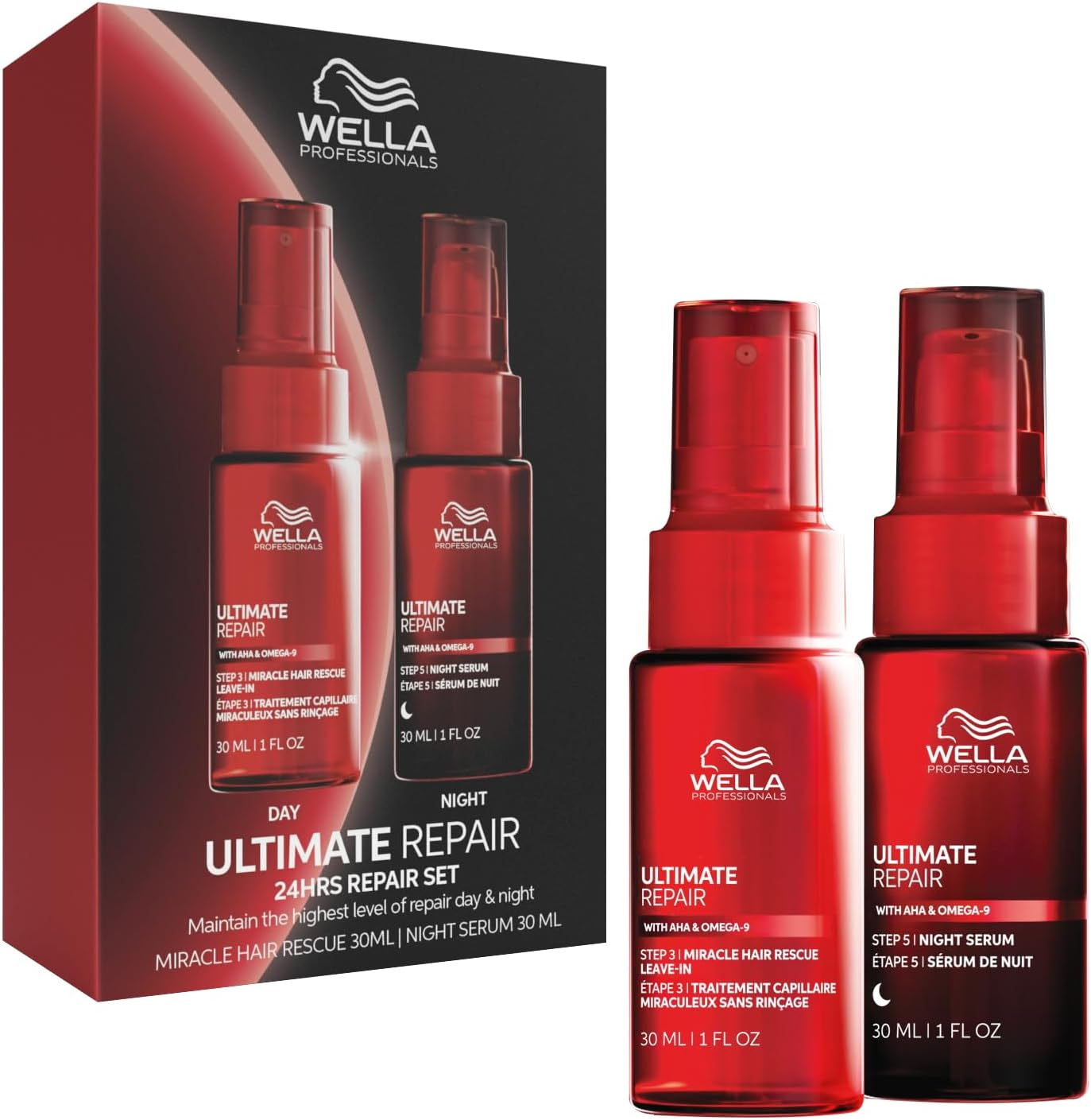 Wella Professionals Ultimate Repair Day & Night Duo Set (Miracle Hair Rescue Leave-In 30Ml + Night Serum 30Ml) image number 2