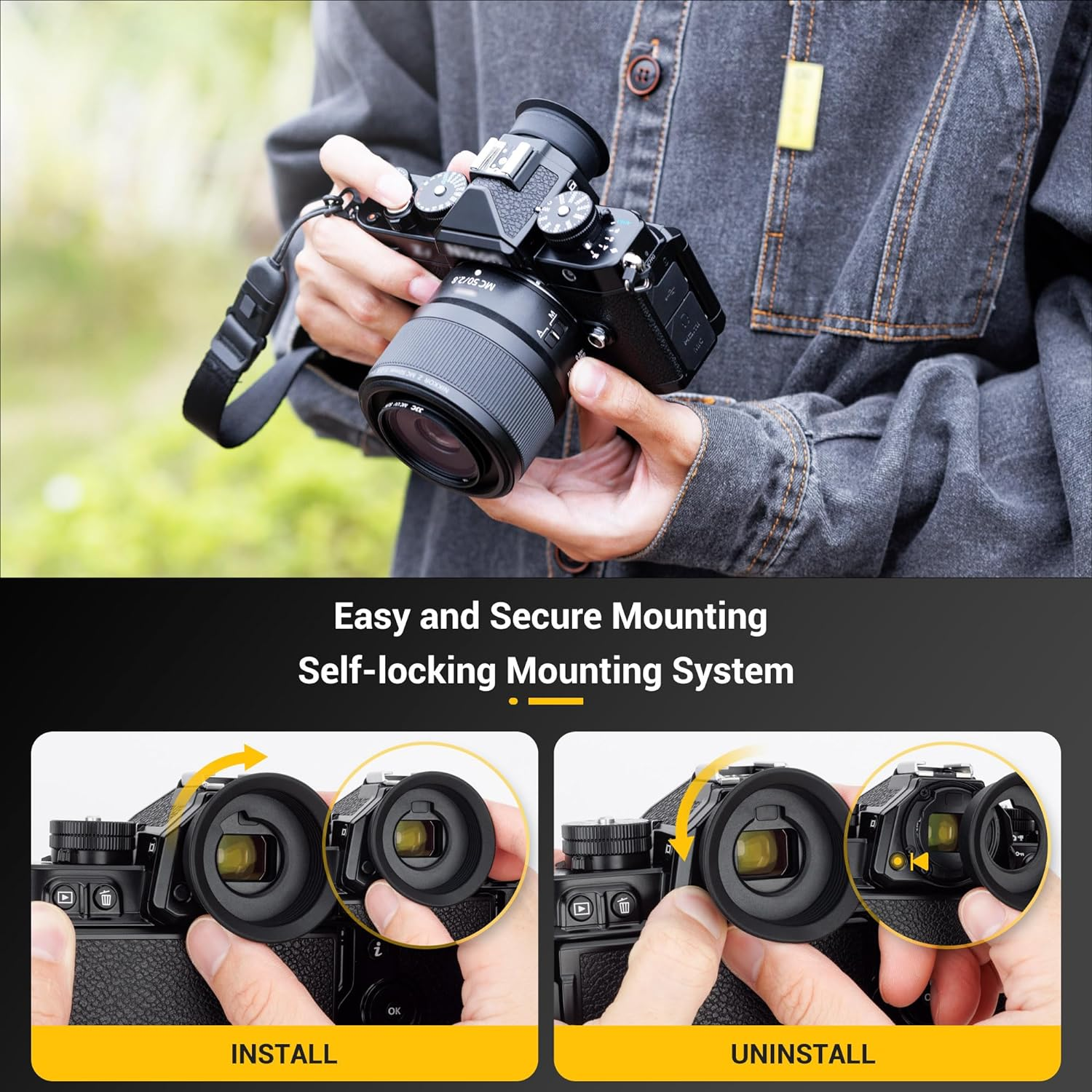 Kiwifotos DK-33 Extended Camera Eyecup Eyepiece for Nikon Z9 Z8 Z F Zf Camera, Soft Long Camera Viewfinder for Nikon Z F Replaces Nikon DK-33 Eye Cup image number 6