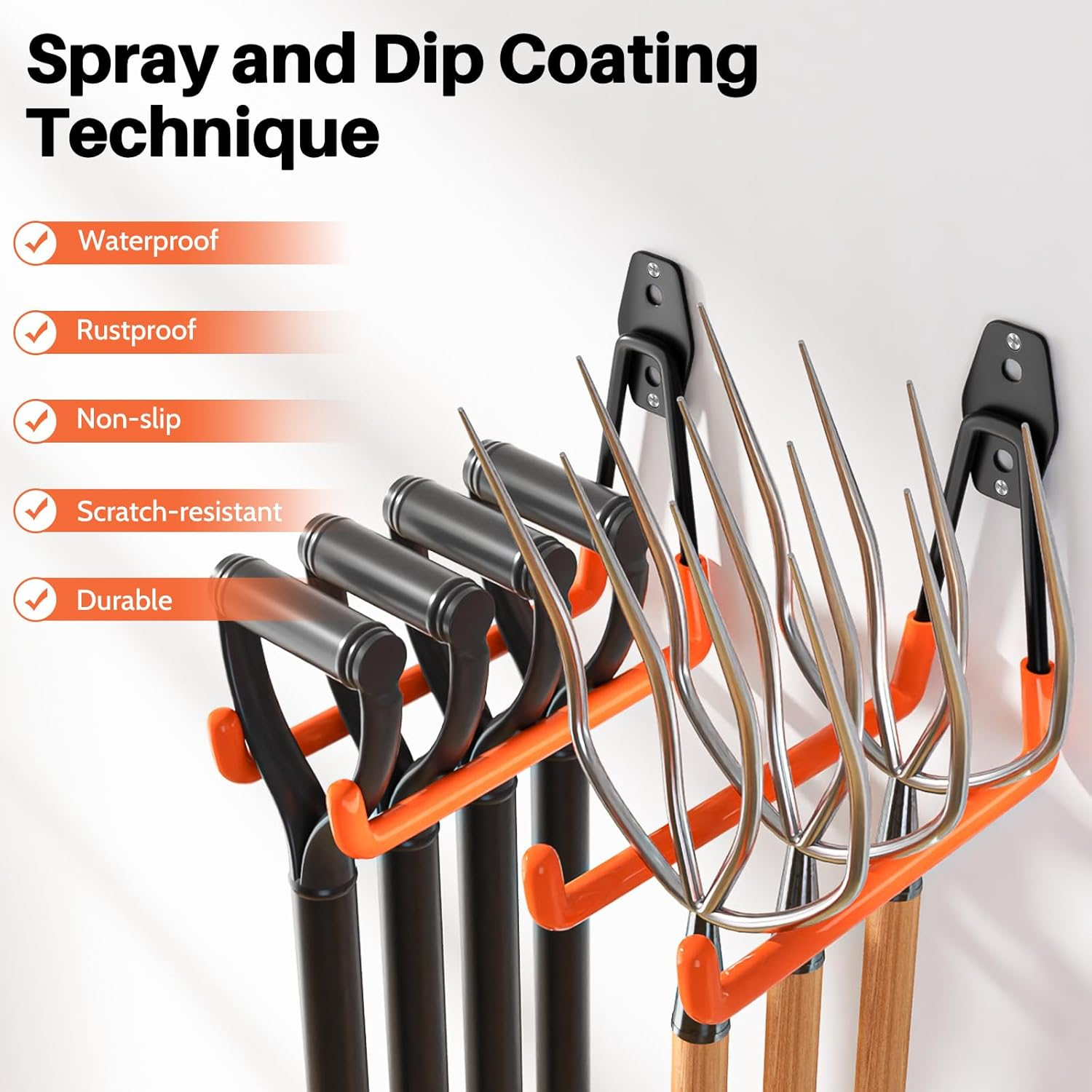 Garage Hooks Heavy Duty 14 Pack Wall Mount Storage Hangers with Mop Broom Holders and Extension Cord Holder Organizer for Power Tool Garden Tool Utility Ladder Hose image number 1