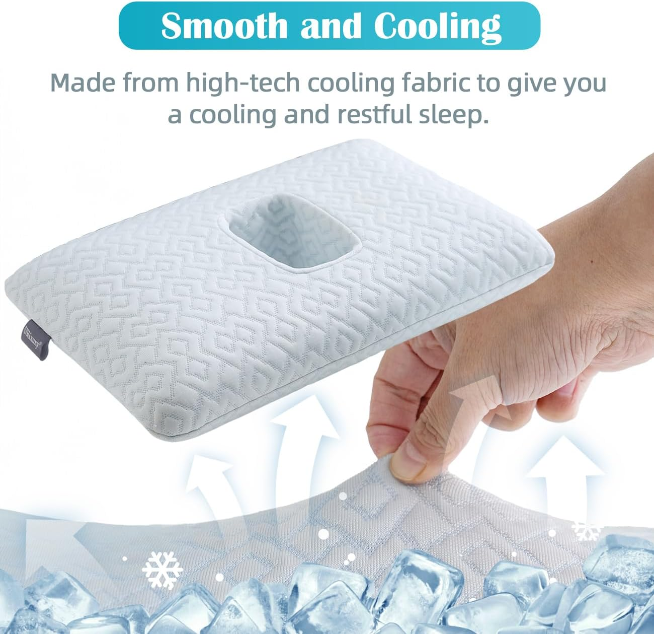 Uslixury Ear Piercing Pillow - Extra Foam Plug, Larger Off-Centered Hole, Soft Certipur-Us Memory Foam for Side Sleepers, Cool Pillowcase image number 1