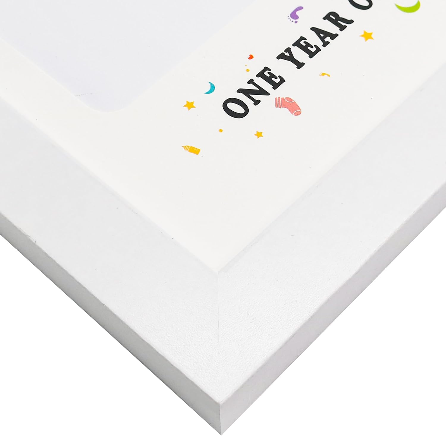 Gmframes Baby First Years Photo Frames 12 Month Picture Frame 12 * 16 for Holds (1) 5X7 & (12) 2X3 Wallet Size Photos White