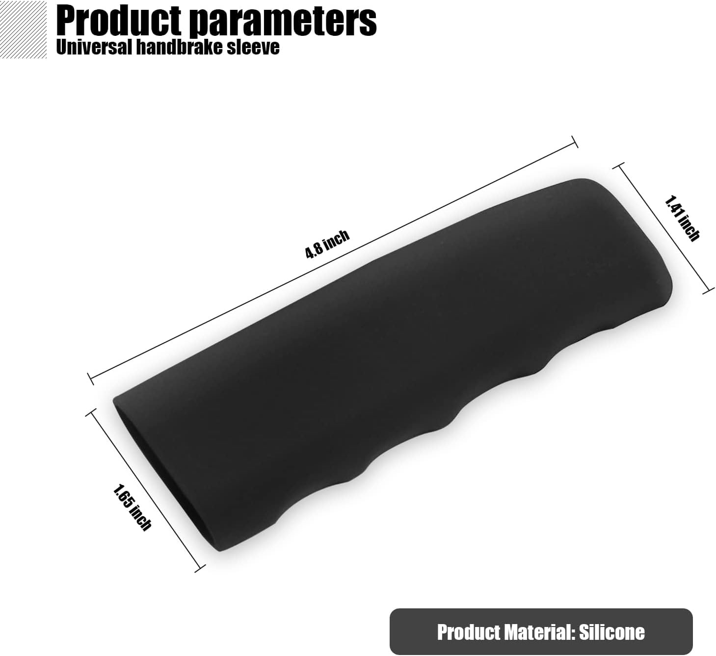 1 PC Car Handbrake Cover, Silicone Decorative Cover, Wave Shaped Handbrake Protector, for Car Brake Levers (Black)