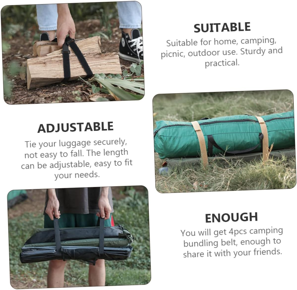 VALICLUD 24Pcs Luggage Straps for Camping and Travel Bundling Belts Adhesive Buckle Suitcase Straps for Luggage Connector and Secure Hold Random Color image number 2