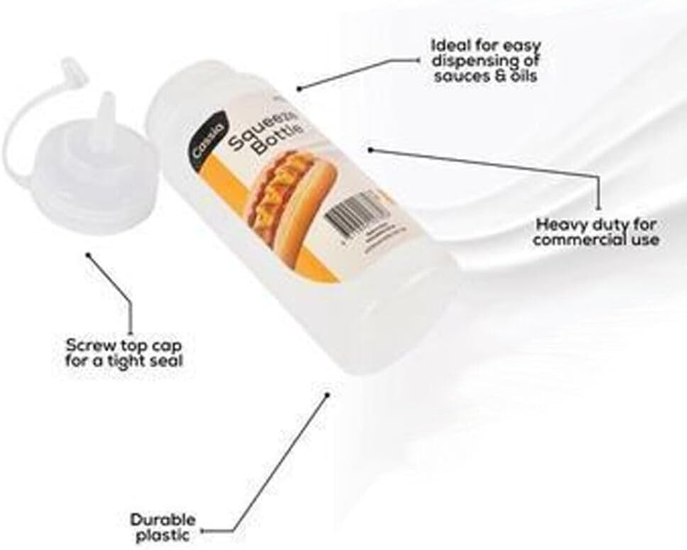Leona Co 450Ml Plastic Squeeze Bottles Multipurpose Squirt Bottles for Ketchup, Condiments, BBQ Sauce, Dressing, Barbecue, Grilling, Crafts, Syrup and More image number 2