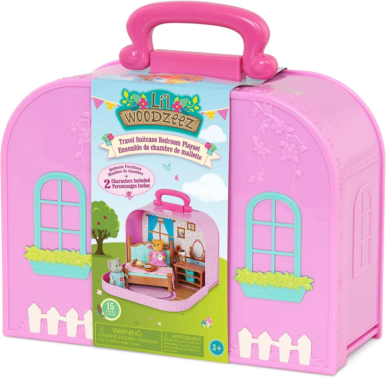 Li'L Woodzeez &ndash; Portable Dollhouse Playset with 2 Posable Figures &ndash; Playhouse Toy with Travel Suitcase &ndash; Mini Furniture & Accessories &ndash; Imaginative Play for Kids Ages 3 Years and up &ndash; Collectible image number 3