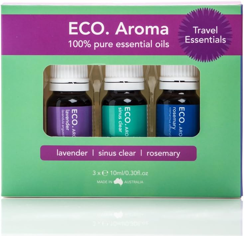ECO. Travel Essentials Aroma Trio (Lavender, Rosemary, Sinus Clear)